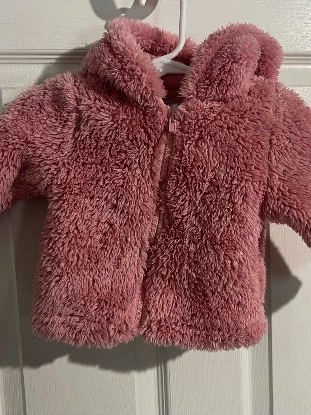 Carter's Dusty Rose Bear Hooded Fuzzy Puffer Jacket